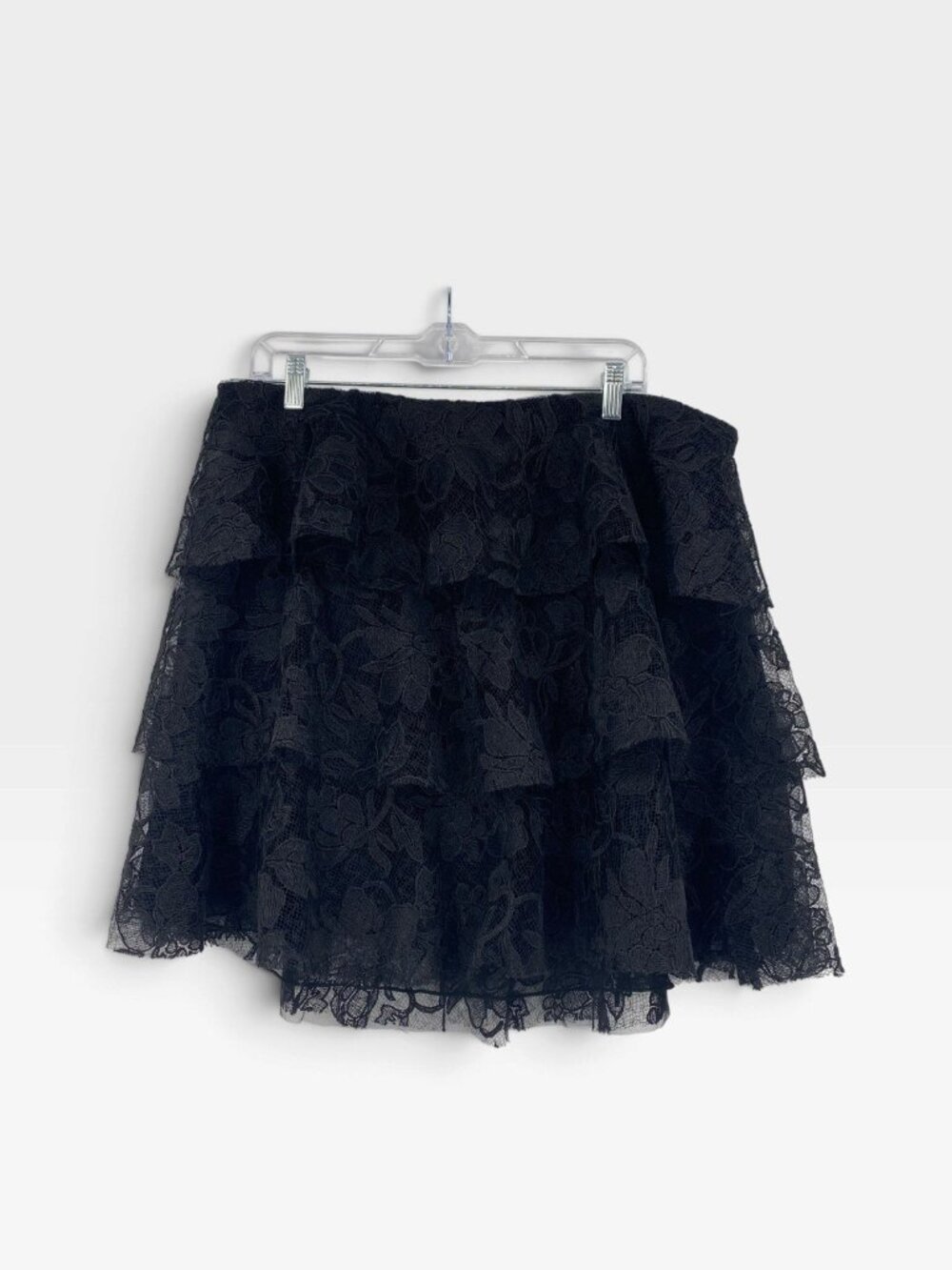 Sachin & Babi Size 12 Black Nashik Strapless Tiered Lace Top Whimsygoth Witchy
